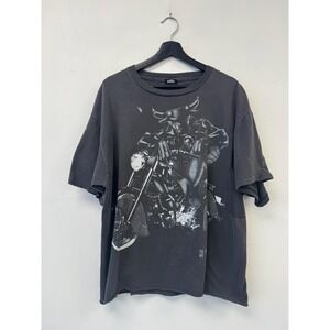 Vintage Chicago Bulls Shirt Mens XL Black NBA Basketball Biker Graphic 90s